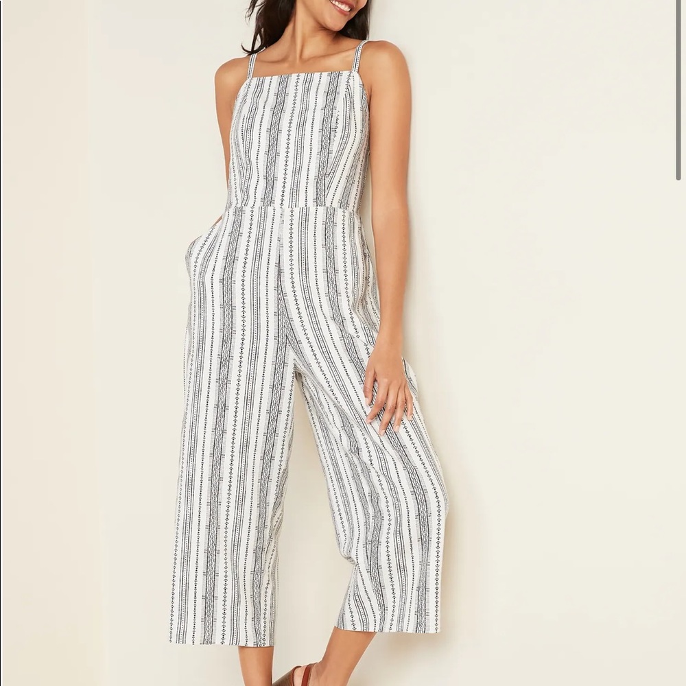 GEOMETRIC // Linen Blend Cami Jumpsuit